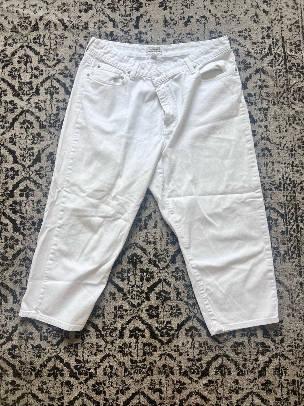 L.L.Bean White Classic Fit Jeans